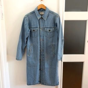 TNA ARITZIA LONG DENIM COAT -XS- CRYSTAL FALLS